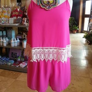 Hot pink Romper! Only worn once!